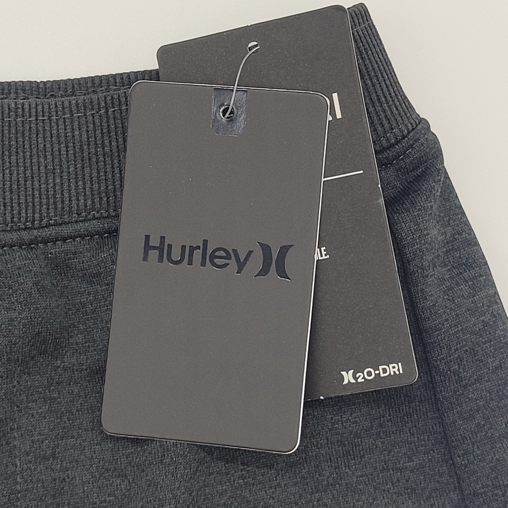 Hurley Shorts Black Heather Pull On Solar French Terry Quick Dry Boys Size 4 NEW - Picture 7 of 15